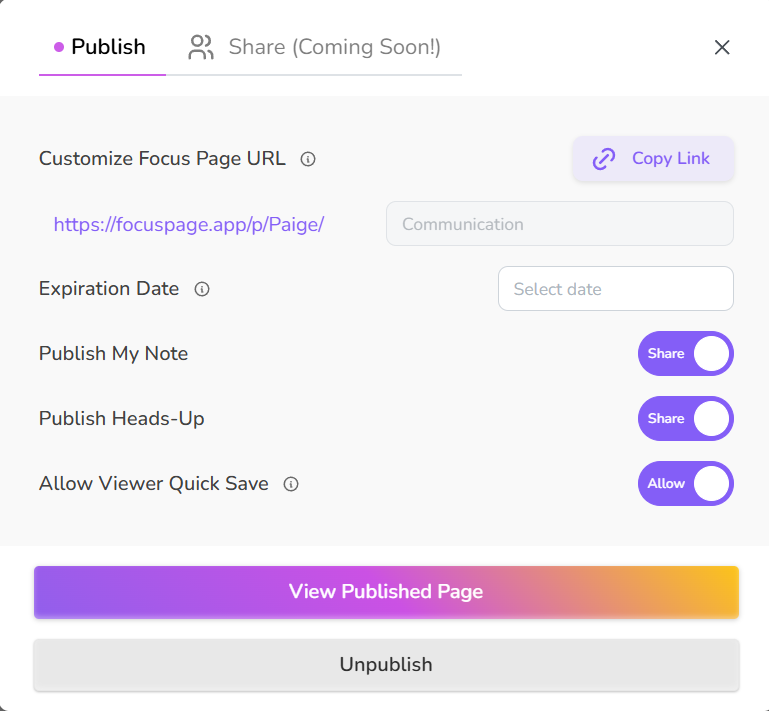 Publish Modal June 5